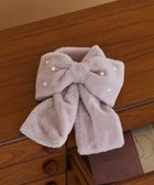 【メゾンドフルール/Maison de FLEUR】のパールリボン付きファーティペット Pink|ID: prp329100004754144 ipo3291000000034388127