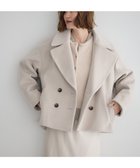 【イェッカ ヴェッカ/YECCA VECCA】のビッグカラーニットビーバーショートコート Gray Beige|ID: prp329100004754146 ipo3291000000034388133