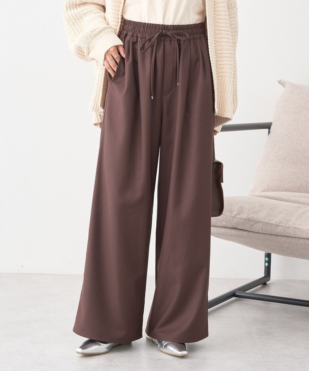 【アースミュージックアンドエコロジー/earth music&ecology】のゆるとろパンツ インテリア・キッズ・メンズ・レディースファッション・服の通販 founy(ファニー) 　ファッション　Fashion　レディースファッション　Fashion for Women　パンツ　Pants & Trousers　おすすめ　Recommended / Our Picks　とろみ　Fluid, Flowy Fabric　シンプル　Simple, Minimal　フィット　Fit, Slim Fit　ポケット　Pocket, Pocket Detail　ロング　Long, Long-Length　ワイド　Wide, Wide Fit　A/W・秋冬　Autumn/Winter　Brown|ID: prp329100004754152 ipo3291000000034388159