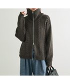 【グリーンパークス/Green Parks】の衿付きケーブルzipカーディガン Dark Gray Mixture|ID: prp329100004754238 ipo3291000000034388506