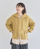 【グリーンパークス/Green Parks】の衿付きケーブルzipカーディガン Yellow|ID: prp329100004754238 ipo3291000000034388508