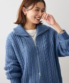 【グリーンパークス/Green Parks】の衿付きケーブルzipカーディガン Blue|ID: prp329100004754238 ipo3291000000034388509