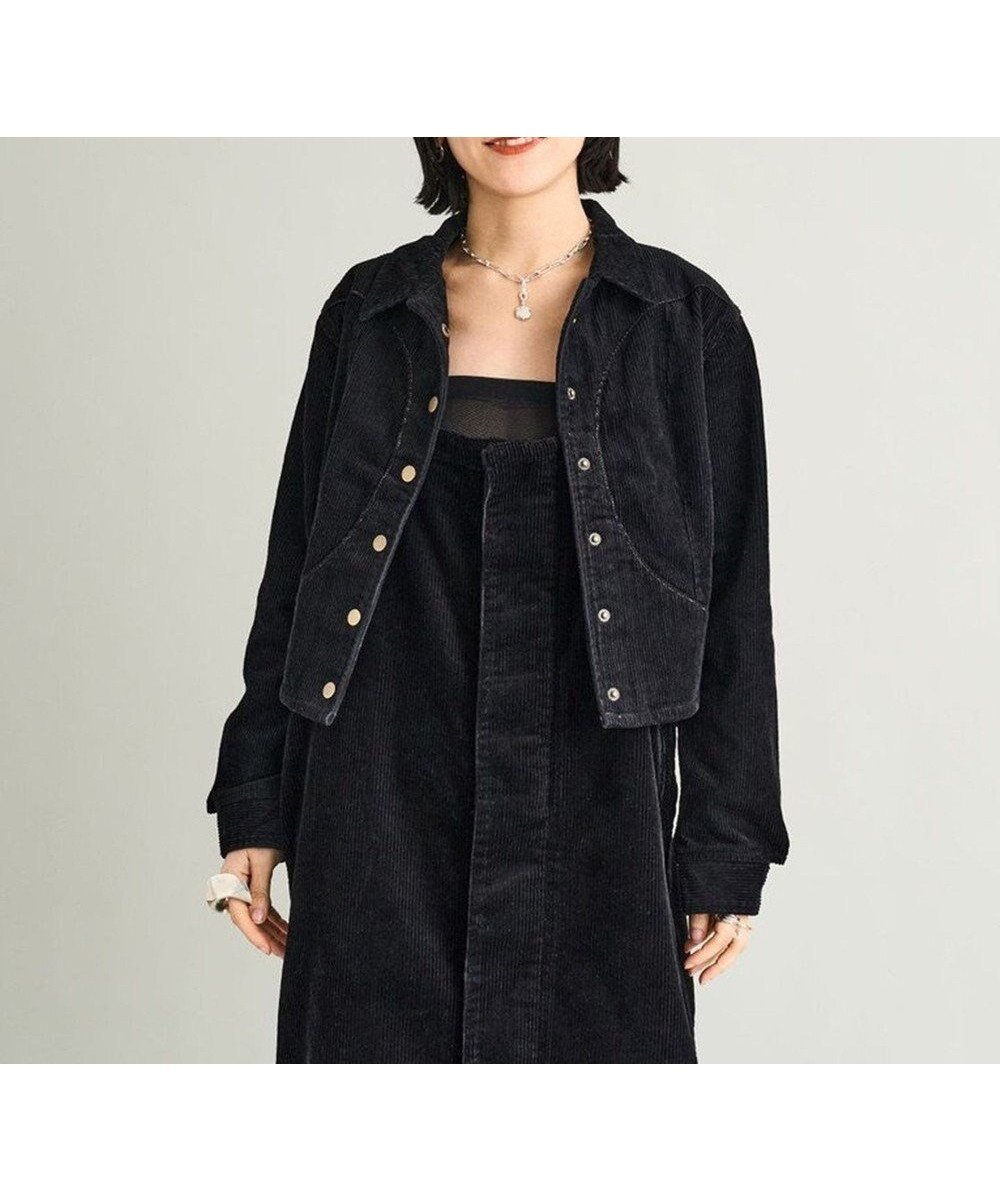 【ウォードブルー/WOADBLUE】の【157】CIRCLE SNAP JACKET サークルスナップジャケット インテリア・キッズ・メンズ・レディースファッション・服の通販 founy(ファニー) ファッション Fashion レディースファッション Fashion for Women アウター Coat / Outerwear Collection レディースジャケット・軽アウター Jackets インナー Innerwear ヴィンテージ Vintage Style 春 Spring クラシック Classic, Timeless Style コーデュロイ Corduroy, Cord Fabric ジャケット Jacket, Outerwear セットアップ Set-Up, Coordinated Outfit デニム Denim, Jeans Material バランス Balance, Style Balance パターン Pattern, Design Print A/W・秋冬 Autumn/Winter エレガント 上品 Elegant BLACK|ID: prp329100004754254 ipo3291000000034411790