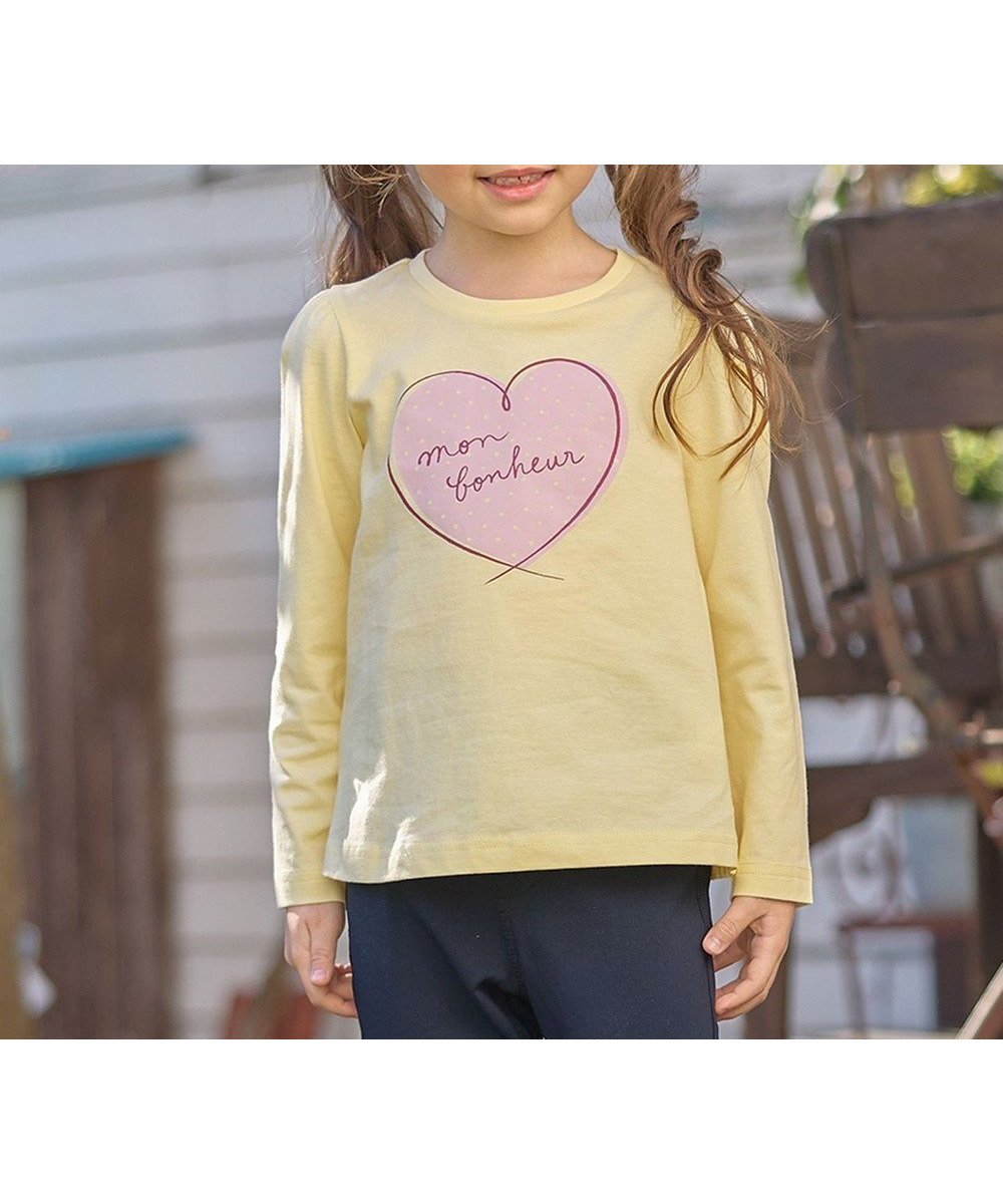 【エニィ/ANY / KIDS】の【WEB限定】7days プリント Tシャツ インテリア・キッズ・メンズ・レディースファッション・服の通販 founy(ファニー) 　ファッション　Fashion　キッズファッション　Fashion for Kids　トップス・カットソー　Cut & Sew Tops　カットソー　Cut and Sewn Top　プリント　Print, Printed Pattern　ポケット　Pocket, Pocket Detail　A/W・秋冬　Autumn/Winter　プチプライス・低価格　Affordable / Budget Price　おすすめ　Recommended / Our Picks　クリーム×ハートロゴ|ID: prp329100004755491 ipo3291000000034398018