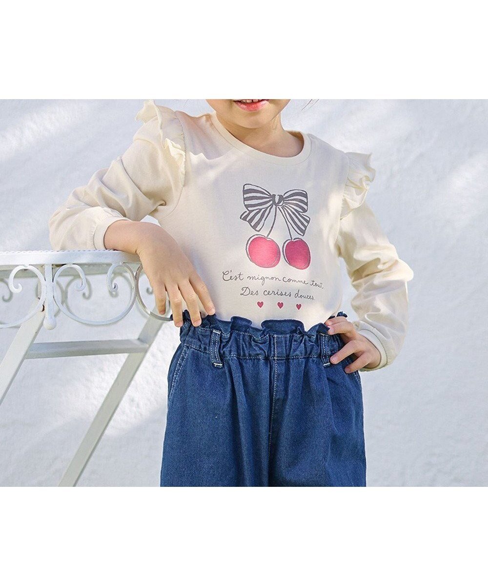 【エニィ/ANY / KIDS】の【WEB限定】7days プリント Tシャツ インテリア・キッズ・メンズ・レディースファッション・服の通販 founy(ファニー) 　ファッション　Fashion　キッズファッション　Fashion for Kids　トップス・カットソー　Cut & Sew Tops　カットソー　Cut and Sewn Top　プリント　Print, Printed Pattern　ポケット　Pocket, Pocket Detail　A/W・秋冬　Autumn/Winter　プチプライス・低価格　Affordable / Budget Price　おすすめ　Recommended / Our Picks　エクリュ×チェリー|ID: prp329100004755491 ipo3291000000034398024