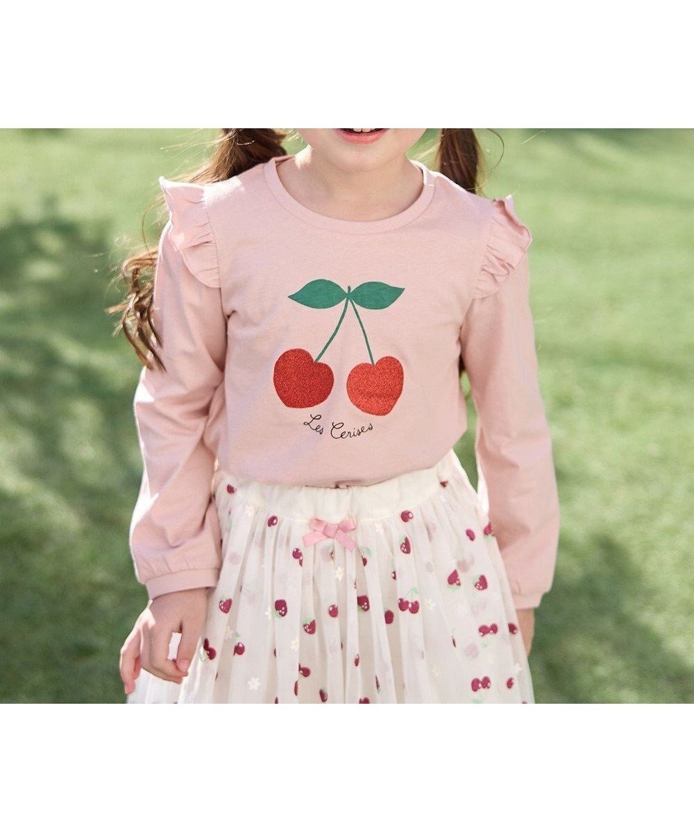 【エニィ/ANY / KIDS】の【WEB限定】7days プリント Tシャツ インテリア・キッズ・メンズ・レディースファッション・服の通販 founy(ファニー) 　ファッション　Fashion　キッズファッション　Fashion for Kids　トップス・カットソー　Cut & Sew Tops　カットソー　Cut and Sewn Top　プリント　Print, Printed Pattern　ポケット　Pocket, Pocket Detail　A/W・秋冬　Autumn/Winter　プチプライス・低価格　Affordable / Budget Price　おすすめ　Recommended / Our Picks　ピンク×チェリー|ID: prp329100004755491 ipo3291000000034398025