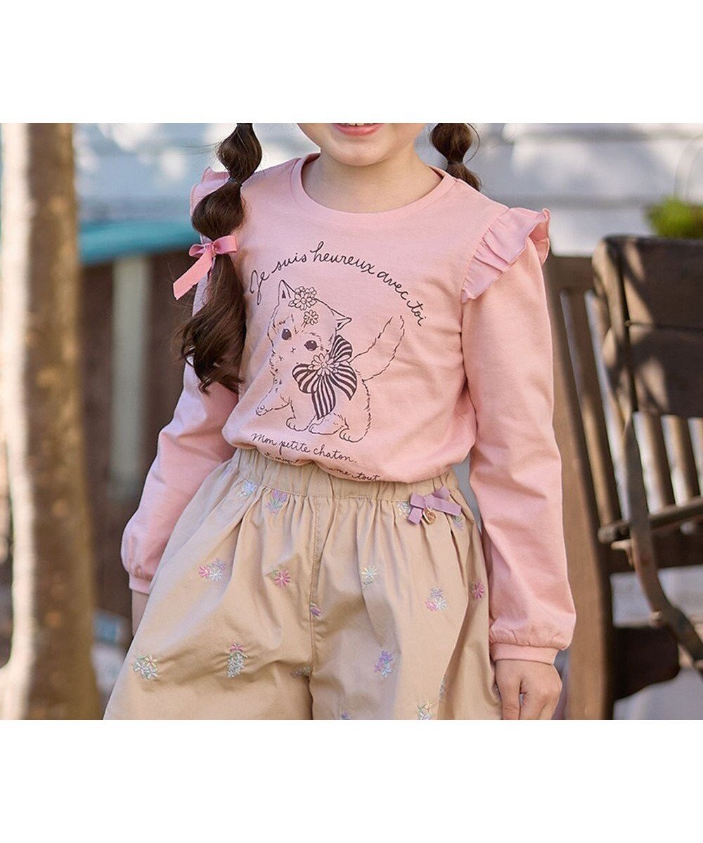 【エニィ/ANY / KIDS】の【WEB限定】7days プリント Tシャツ インテリア・キッズ・メンズ・レディースファッション・服の通販 founy(ファニー) 　ファッション　Fashion　キッズファッション　Fashion for Kids　トップス・カットソー　Cut & Sew Tops　カットソー　Cut and Sewn Top　プリント　Print, Printed Pattern　ポケット　Pocket, Pocket Detail　A/W・秋冬　Autumn/Winter　プチプライス・低価格　Affordable / Budget Price　おすすめ　Recommended / Our Picks　ピンク×ネコ|ID: prp329100004755491 ipo3291000000034398026
