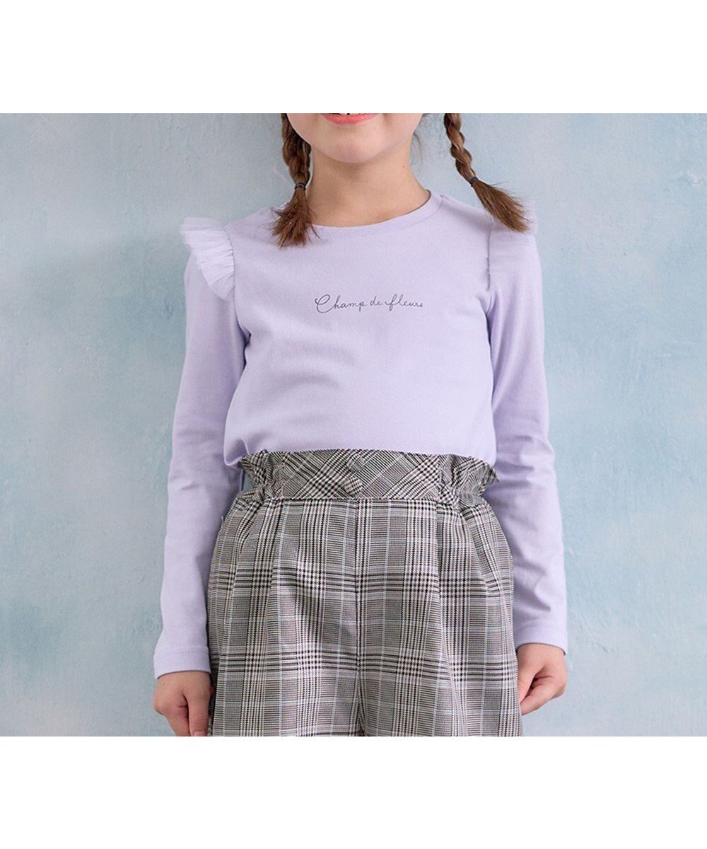 【エニィ/ANY / KIDS】の【WEB限定】7days プリント Tシャツ インテリア・キッズ・メンズ・レディースファッション・服の通販 founy(ファニー) 　ファッション　Fashion　キッズファッション　Fashion for Kids　トップス・カットソー　Cut & Sew Tops　カットソー　Cut and Sewn Top　プリント　Print, Printed Pattern　ポケット　Pocket, Pocket Detail　A/W・秋冬　Autumn/Winter　プチプライス・低価格　Affordable / Budget Price　おすすめ　Recommended / Our Picks　サックスブルー×袖チュール|ID: prp329100004755491 ipo3291000000034398028