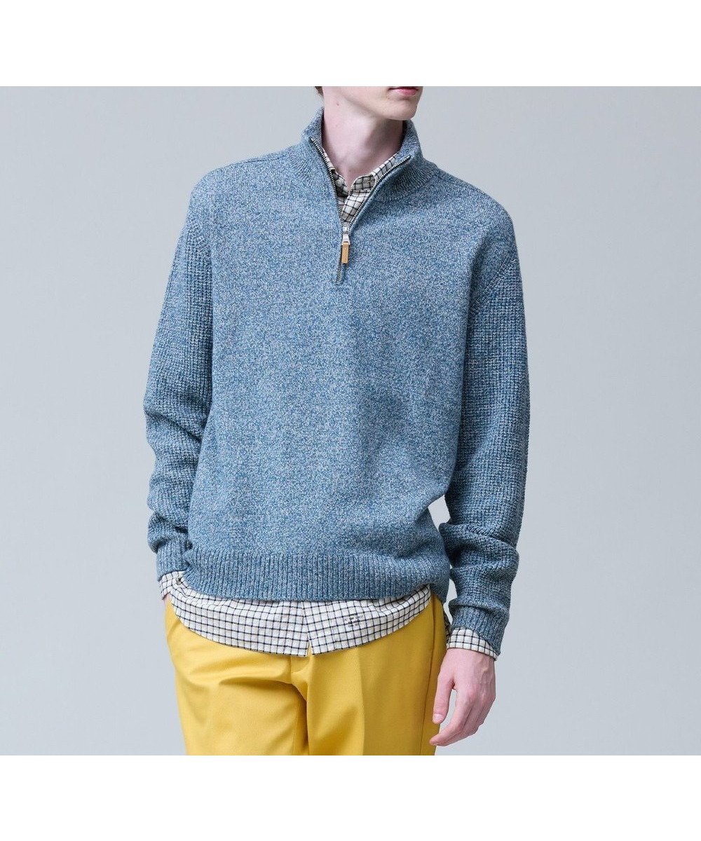 【ジェイ プレス/J.PRESS / MEN】のウール×カシミヤの上質素材【Cash Lamb s Wool】ハーフジップ ニット_25年モデル インテリア・キッズ・メンズ・レディースファッション・服の通販 founy(ファニー) ファッション Fashion メンズファッション Fashion for Men トップス・カットソー Cut & Sew Tops ニット・セーター / 定番トップス Knit Tops & Sweaters インナー Innerwear 秋 Autumn ショルダー Shoulder, Shoulder Strap ジャケット Jacket, Outerwear セーター Sweater, Knitwear 定番 Standard, Basic Item なめらか Smooth, Silky Texture バランス Balance, Style Balance フロント Front, Front Design ベーシック Basic, Essential 別注 Limited Edition, Custom Order メランジ Melange, Mixed Yarn ワッフル Waffle, Waffle Knit 冬 Winter / This Winter A/W・秋冬 Autumn/Winter エレガント 上品 Elegant グリーン系|ID: prp329100004755498 ipo3291000000035606658