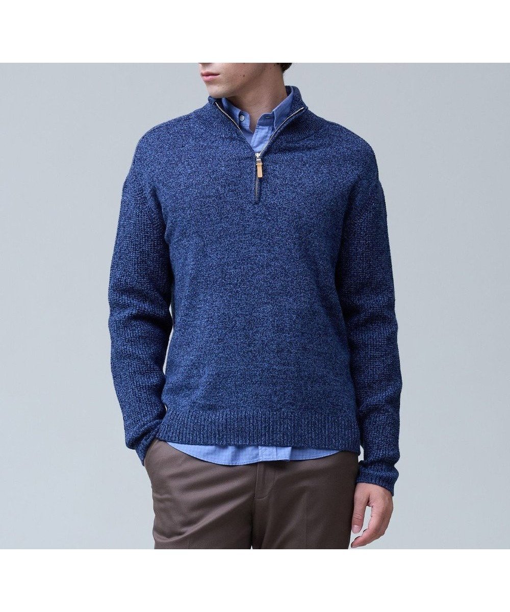 【ジェイ プレス/J.PRESS / MEN】のウール×カシミヤの上質素材【Cash Lamb s Wool】ハーフジップ ニット_25年モデル インテリア・キッズ・メンズ・レディースファッション・服の通販 founy(ファニー) ファッション Fashion メンズファッション Fashion for Men トップス・カットソー Cut & Sew Tops ニット・セーター / 定番トップス Knit Tops & Sweaters インナー Innerwear 秋 Autumn ショルダー Shoulder, Shoulder Strap ジャケット Jacket, Outerwear セーター Sweater, Knitwear 定番 Standard, Basic Item なめらか Smooth, Silky Texture バランス Balance, Style Balance フロント Front, Front Design ベーシック Basic, Essential 別注 Limited Edition, Custom Order メランジ Melange, Mixed Yarn ワッフル Waffle, Waffle Knit 冬 Winter / This Winter A/W・秋冬 Autumn/Winter エレガント 上品 Elegant ネイビー系|ID: prp329100004755498 ipo3291000000035606660