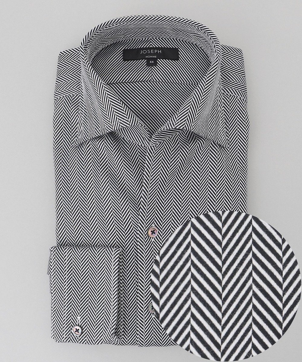 【ジョゼフ オム/JOSEPH HOMME / MEN】のツイルへリンボンクレイジー イタリアンカラードレスシャツ 人気、トレンドファッション・服の通販 founy(ファニー) 　ファッション　Fashion　メンズファッション　Fashion for Men　トップス・カットソー　Cut & Sew Tops　メンズシャツ　Shirts　おすすめ　Recommended / Our Picks　インド　Indian Textile　エレガント 上品　Elegant　ツイル　Twist, Twisted Detail　ドレス　Dress, One-Piece　夏　Summer　春　Spring　S/S・春夏　SS, Spring/Summer, Warm Season　 other-1|ID: prp329100004755502 ipo3291000000034398096