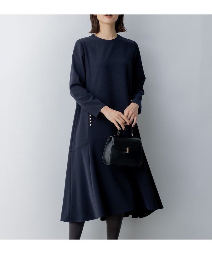 【組曲/KUMIKYOKU】の【WEB限定】コンフォータブルドレープ ワンピース インテリア・キッズ・メンズ・レディースファッション・服の通販 founy(ファニー) https://founy.com/ ファッション Fashion レディースファッション Fashion for Women ワンピース Dresses フォーマル・パーティードレス・結婚式用ドレス Elegant & Casual Dresses エレガント 上品 Elegant ドレス Dress, One-Piece パール Pearl, Pearl Accent ポケット Pocket, Pocket Detail A/W・秋冬 Autumn/Winter |ID: prp329100004755522 ipo3291000000034398288