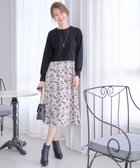 【エニィ スィス/any SiS】の【美人百花10月号掲載】ドルマンニット×プリントワンピース セット アイボリー系×ブラックニット|ID: prp329100004755531 ipo3291000000034398414