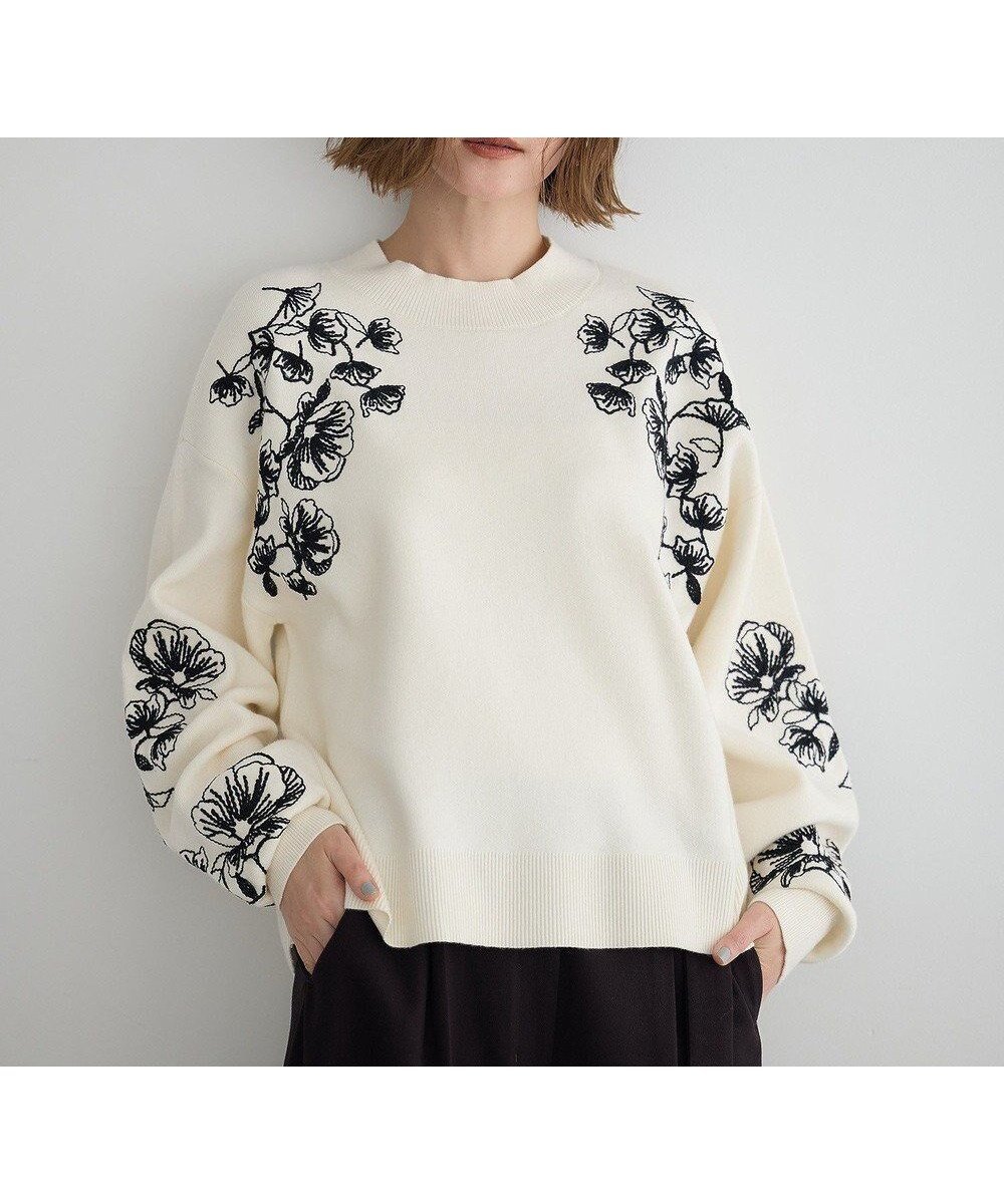 【イェッカ ヴェッカ/YECCA VECCA】のフラワー刺繍ニット インテリア・キッズ・メンズ・レディースファッション・服の通販 founy(ファニー) ファッション Fashion レディースファッション Fashion for Women トップス・カットソー Cut & Sew Tops ニット Knit Tops & Sweaters おすすめ Recommended / Our Picks ストレート Straight, Straight Cut セーター Sweater, Knitwear フラワー Flower, Floral ボトム Bottoms, Lower Wear ポケット Pocket, Pocket Detail 今季 This Season, Current Season A/W・秋冬 Autumn/Winter Off White|ID: prp329100004755532 ipo3291000000034398420