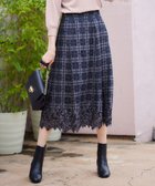 【エニィ スィス/any SiS】の【洗える】フラワーレースチェックパネル スカート ネイビー系|ID: prp329100004755533 ipo3291000000034398449