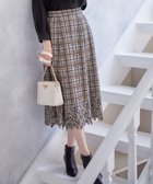 【エニィ スィス/any SiS】の【洗える】フラワーレースチェックパネル スカート アイボリー系|ID: prp329100004755533 ipo3291000000034398450