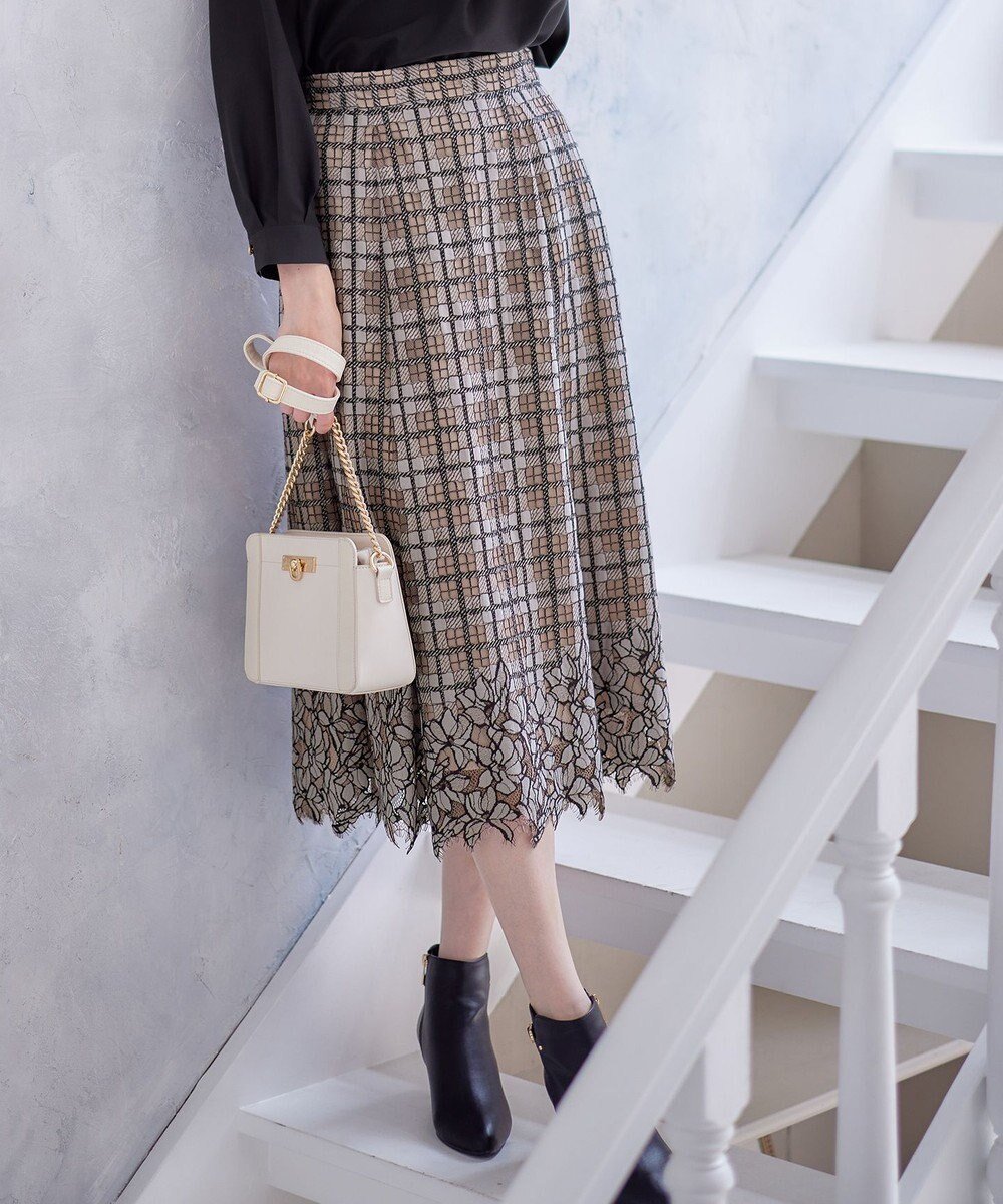 【エニィ スィス/any SiS】の【洗える】フラワーレースチェックパネル スカート インテリア・キッズ・メンズ・レディースファッション・服の通販 founy(ファニー) ファッション Fashion レディースファッション Fashion for Women スカート Skirts 洗える Machine Washable シンプル Simple, Minimal チェック Check, Plaid, Tartan チュール Tulip, Tulip Motif フィット Fit, Slim Fit レース Lace, Lace Fabric A/W・秋冬 Autumn/Winter エレガント 上品 Elegant アイボリー系|ID: prp329100004755533 ipo3291000000034398450