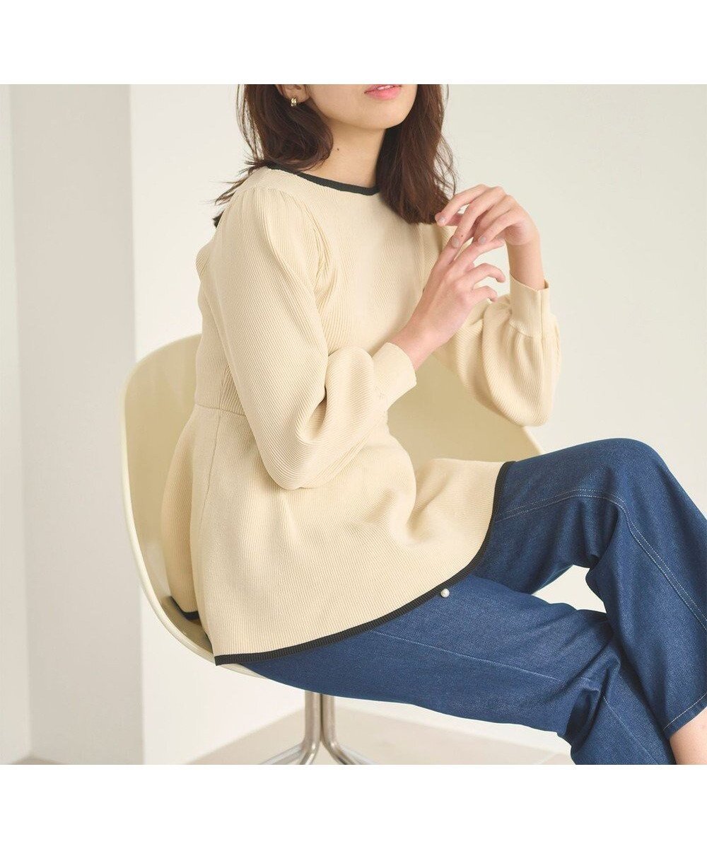 【フェルゥ/Feroux】の【洗える】バイカラーペプラム ニット インテリア・キッズ・メンズ・レディースファッション・服の通販 founy(ファニー) ファッション Fashion レディースファッション Fashion for Women トップス・カットソー Cut & Sew Tops ニット Knit Tops & Sweaters おすすめ Recommended / Our Picks インナー Innerwear セーター Sweater, Knitwear デニム Denim, Jeans Material ペプラム Peplum, Flared Hem ボトム Bottoms, Lower Wear 夏 Summer 春 Spring S/S・春夏 SS, Spring/Summer, Warm Season 洗える Machine Washable ホワイト系1|ID: prp329100004755540 ipo3291000000034398558