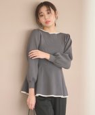 【フェルゥ/Feroux】の【洗える】バイカラーペプラム ニット グレー系1|ID: prp329100004755540 ipo3291000000034398560