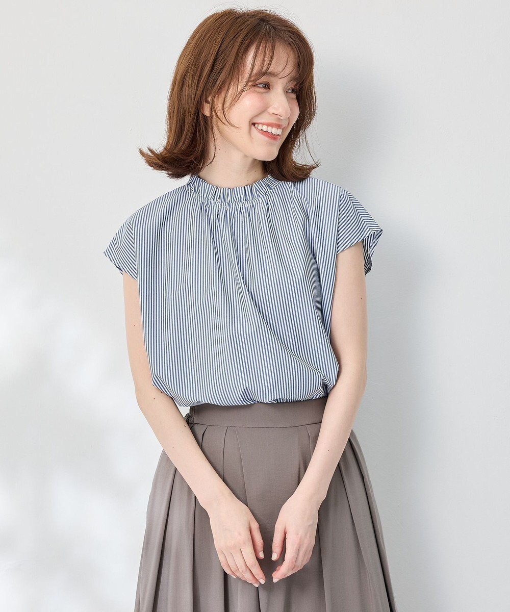 【エニー/ANY】の【抗菌防臭/速乾/手洗い可】エニィファンクション ノースリーブブラウス インテリア・キッズ・メンズ・レディースファッション・服の通販 founy(ファニー) 　ファッション　Fashion　レディースファッション　Fashion for Women　トップス・カットソー　Cut & Sew Tops　キャミソール&ノースリーブ　Camisoles & Sleeveless Tops　シャツ・ブラウス・オフィスカジュアル　Elegant Blouses & Button-Ups　インナー　Innerwear　春　Spring　洗える　Machine Washable　キャミソール　Camisole, Spaghetti Strap Top　抗菌　Antibacterial, Bacteria-Resistant　デニム　Denim, Jeans Material　ノースリーブ　Sleeveless, No-Sleeve　フリル　Frill, Ruffle　ベスト　Vest, Waistcoat　S/S・春夏　SS, Spring/Summer, Warm Season　おすすめ　Recommended / Our Picks　夏　Summer　ブルーロンスト|ID: prp329100004755554 ipo3291000000034398687