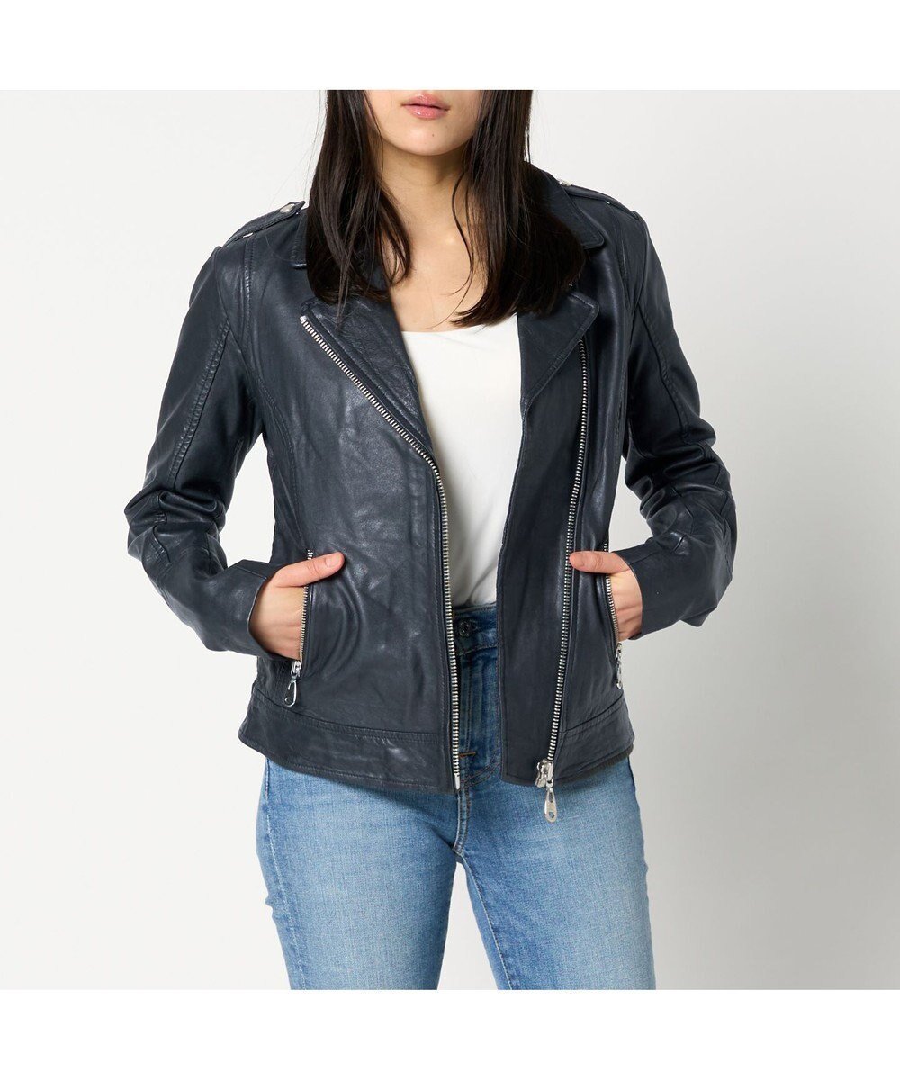 【ウォードブルー/WOADBLUE】の【DOMA】MOTO JACKET インテリア・キッズ・メンズ・レディースファッション・服の通販 founy(ファニー) ファッション Fashion レディースファッション Fashion for Women アウター Coat / Outerwear Collection レディースジャケット・軽アウター Jackets ライダースジャケット / レザースタイル Riders Jackets & Biker Style アシンメトリー Asymmetrical Style インナー Innerwear クール Cool, Chic コンパクト Compact, Small Size シルバー Silver, Metallic Silver シンプル Simple, Minimal ジップ Zip, Zipper ジャケット Jacket, Outerwear スタイリッシュ Stylish, Fashionable デニム Denim, Jeans Material トレンド Trend, Trending Now 定番 Standard, Basic Item バランス Balance, Style Balance フェミニン Feminine, Girly フロント Front, Front Design ポケット Pocket, Pocket Detail ライダース Riders ライダースジャケット Riders, Biker Jacket A/W・秋冬 Autumn/Winter S/S・春夏 SS, Spring/Summer, Warm Season 新作・新入荷 New Arrivals / New In 夏 Summer エレガント 上品 Elegant NAVY|ID: prp329100004755570 ipo3291000000034425293