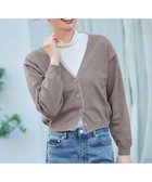 【ティアクラッセ/Tiaclasse】の【洗える】オーガンジーラインカーディガン ベージュ|ID: prp329100004755582 ipo3291000000035565500