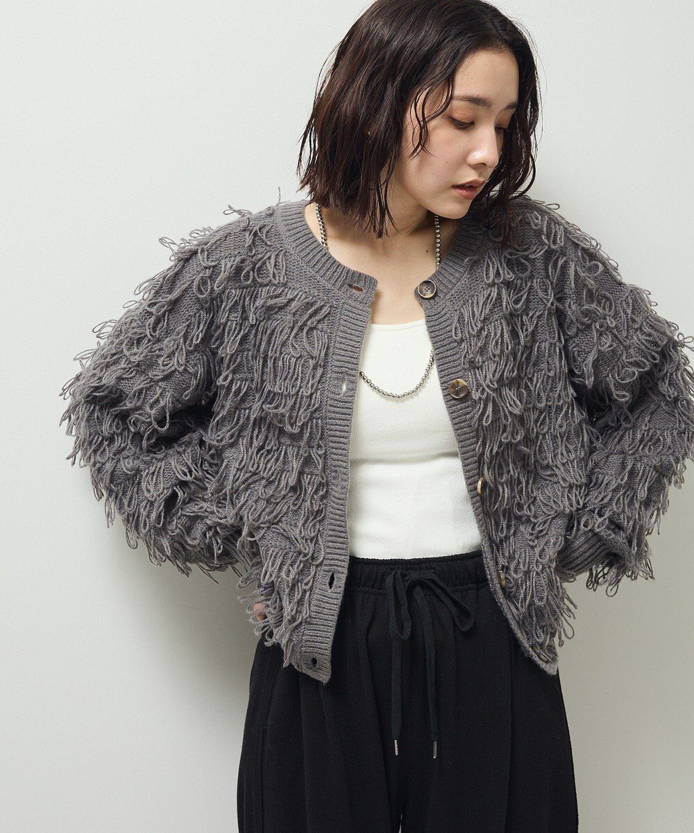 【グリーンパークス/Green Parks】のループニットカーディガン インテリア・キッズ・メンズ・レディースファッション・服の通販 founy(ファニー) ファッション Fashion レディースファッション Fashion for Women トップス・カットソー Cut & Sew Tops ニット Knit Tops & Sweaters カーディガン・羽織り Layered Style Cardigans おすすめ Recommended / Our Picks カーディガン Cardigan, Knitwear コンパクト Compact, Small Size ポケット Pocket, Pocket Detail ループ Loop, Loop Knit A/W・秋冬 Autumn/Winter Gray|ID: prp329100004755597 ipo3291000000034398904