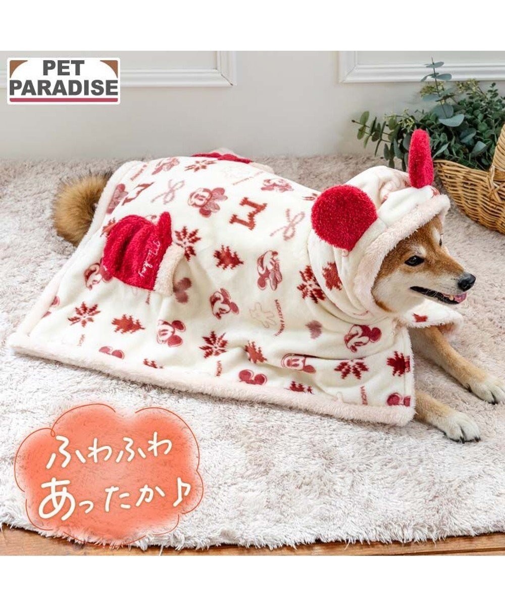 【ペットパラダイス/PET PARADISE / GOODS】のディズニー ミッキーマウス 着る毛布 《ニット柄》 中型犬 インテリア・キッズ・メンズ・レディースファッション・服の通販 founy(ファニー) 新作・新入荷 New Arrivals / New In 犬 Dog A/W・秋冬 Autumn/Winter ホーム・キャンプ・アウトドア・お取り寄せ Home Living / Home & Lifestyle / Camping Gear / Outdoor Camping ペットグッズ Pet Supplies ホワイト×レッド|ID: prp329100004756715 ipo3291000000034409734