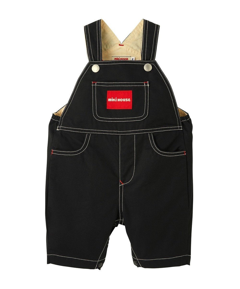 【ミキハウスホットビスケッツ/MIKI HOUSE HOT BISCUITS / KIDS】の【ミキハウス】【70-100cm】6分丈オーバーオール インテリア・キッズ・メンズ・レディースファッション・服の通販 founy(ファニー) 　ファッション　Fashion　キッズファッション　Fashion for Kids　おすすめ　Recommended / Our Picks　インナー　Innerwear　ギフト プレゼント　Gift / Present　サロペット　Overalls, Salopette　夏　Summer　S/S・春夏　SS, Spring/Summer, Warm Season　A/W・秋冬　Autumn/Winter　黒|ID: prp329100004756735 ipo3291000000034409780