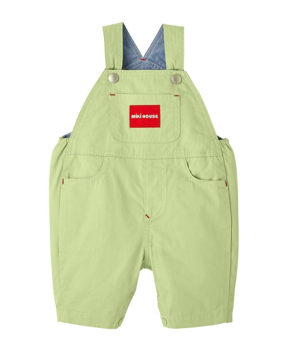 【ミキハウスホットビスケッツ/MIKI HOUSE HOT BISCUITS / KIDS】の【ミキハウス】【70-100cm】6分丈オーバーオール インテリア・キッズ・メンズ・レディースファッション・服の通販 founy(ファニー) 　ファッション　Fashion　キッズファッション　Fashion for Kids　おすすめ　Recommended / Our Picks　インナー　Innerwear　ギフト プレゼント　Gift / Present　サロペット　Overalls, Salopette　夏　Summer　S/S・春夏　SS, Spring/Summer, Warm Season　A/W・秋冬　Autumn/Winter　ストームグリーン|ID: prp329100004756735 ipo3291000000034409784