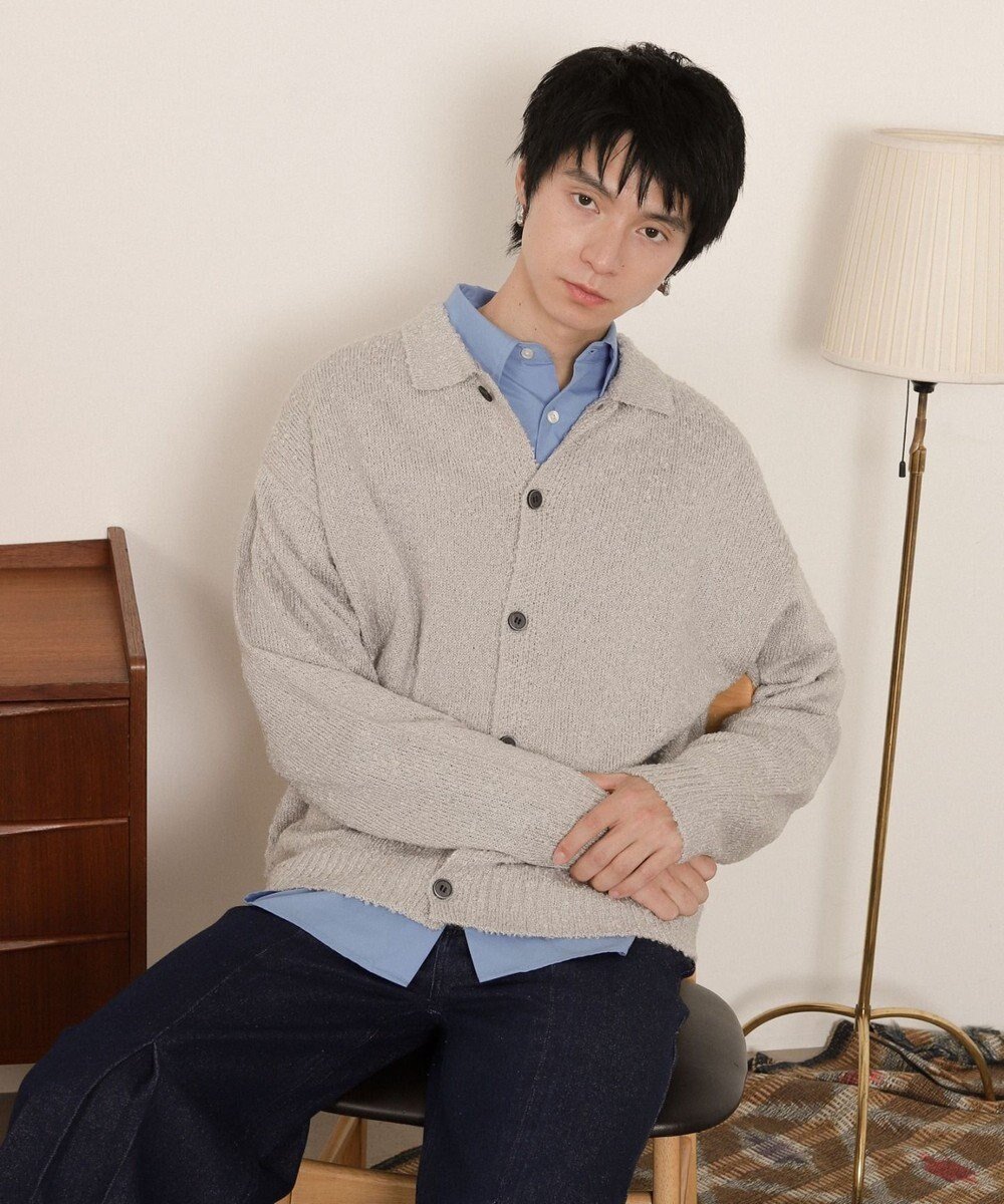 【ウィゴー/WEGO / MEN】のブークレボタンカーディガン インテリア・キッズ・メンズ・レディースファッション・服の通販 founy(ファニー) 　ファッション　Fashion　メンズファッション　Fashion for Men　トップス・カットソー　Cut & Sew Tops　カーディガン / 羽織り　Cardigans　インナー　Innerwear　秋　Autumn　カーディガン　Cardigan, Knitwear　シューズ　Shoes, Footwear　シンプル　Simple, Minimal　ジャケット　Jacket, Outerwear　スマホ　Smartphone, Mobile Device　スマート　Smart, Elegant　スラックス　Slacks, Dress Pants　ハイネック　High Neck, Mock Neck　バランス　Balance, Style Balance　フロント　Front, Front Design　ベーシック　Basic, Essential　冬　Winter / This Winter　A/W・秋冬　Autumn/Winter　ライトグレー|ID: prp329100004756817 ipo3291000000034410141