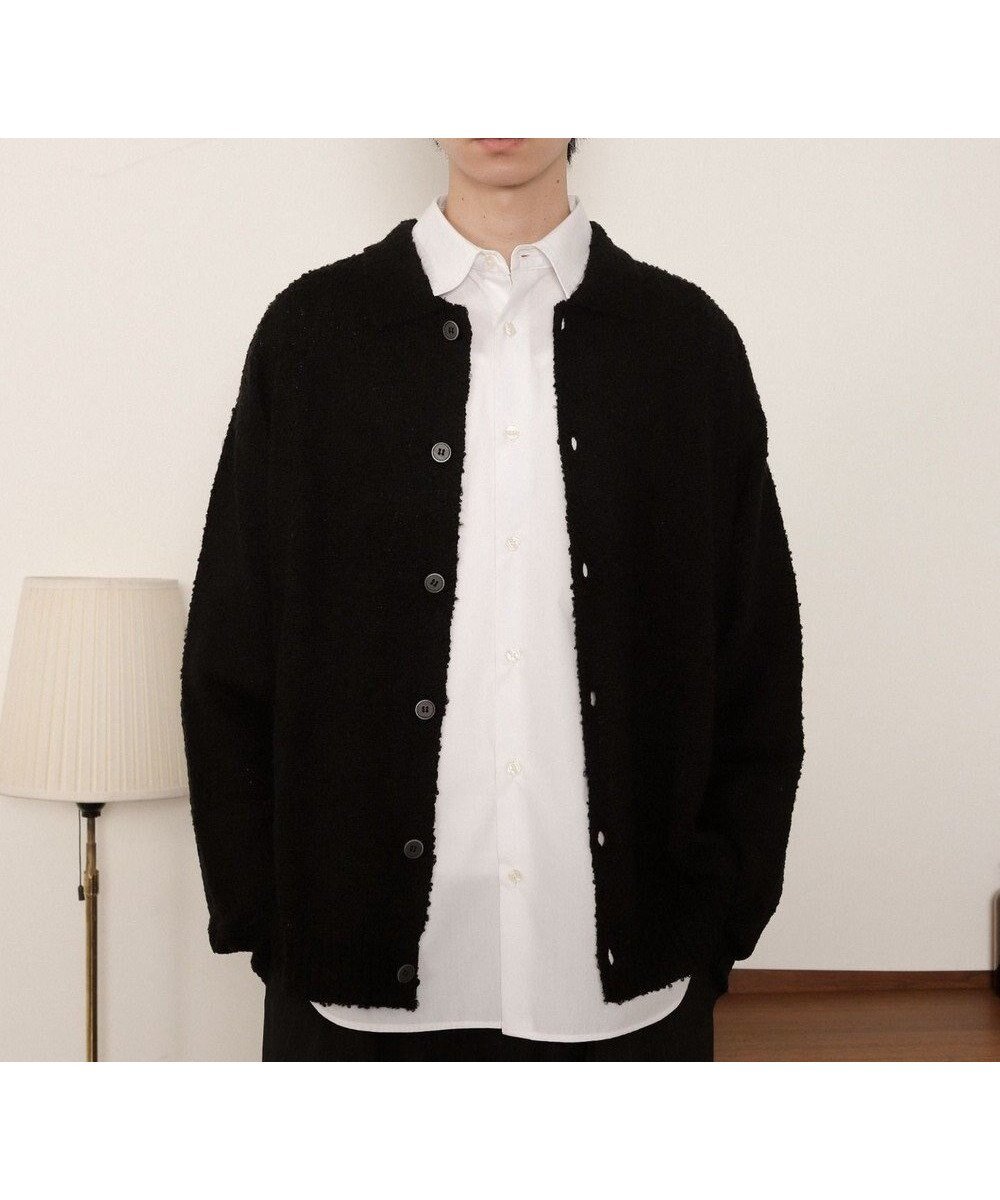 【ウィゴー/WEGO / MEN】のブークレボタンカーディガン インテリア・キッズ・メンズ・レディースファッション・服の通販 founy(ファニー) 　ファッション　Fashion　メンズファッション　Fashion for Men　トップス・カットソー　Cut & Sew Tops　カーディガン / 羽織り　Cardigans　インナー　Innerwear　秋　Autumn　カーディガン　Cardigan, Knitwear　シューズ　Shoes, Footwear　シンプル　Simple, Minimal　ジャケット　Jacket, Outerwear　スマホ　Smartphone, Mobile Device　スマート　Smart, Elegant　スラックス　Slacks, Dress Pants　ハイネック　High Neck, Mock Neck　バランス　Balance, Style Balance　フロント　Front, Front Design　ベーシック　Basic, Essential　冬　Winter / This Winter　A/W・秋冬　Autumn/Winter　ブラック|ID: prp329100004756817 ipo3291000000034410142