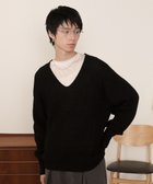 【ウィゴー/WEGO / MEN】のエルボーパッチVネックプルオーバー ブラック|ID: prp329100004756819 ipo3291000000034410149