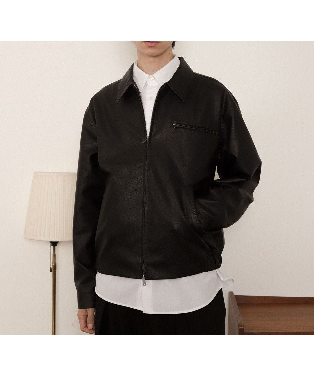 【ウィゴー/WEGO / MEN】のPUダブルZIPブルゾン インテリア・キッズ・メンズ・レディースファッション・服の通販 founy(ファニー) 　ファッション　Fashion　メンズファッション　Fashion for Men　アウター　Men's Coats Outerwear　ブルゾンジャケット / カジュアルアウター　Bomber Jackets & Blousons　インナー　Innerwear　春　Spring　秋　Autumn　カットソー　Cut and Sewn Top　シューズ　Shoes, Footwear　シンプル　Simple, Minimal　ジップ　Zip, Zipper　ジャケット　Jacket, Outerwear　スマホ　Smartphone, Mobile Device　スラックス　Slacks, Dress Pants　タートルネック　Turtleneck, High Neck　ダウン　Down, Puffer　ダブル　Double, Double-Breasted　フレア　Flare, Flared　フロント　Front, Front Design　ブルゾン　Blouson, Bomber Jacket　ベーシック　Basic, Essential　ポケット　Pocket, Pocket Detail　無地　Plain, Solid Color　冬　Winter / This Winter　A/W・秋冬　Autumn/Winter　おすすめ　Recommended / Our Picks　エレガント 上品　Elegant　ブラック|ID: prp329100004756822 ipo3291000000034410159