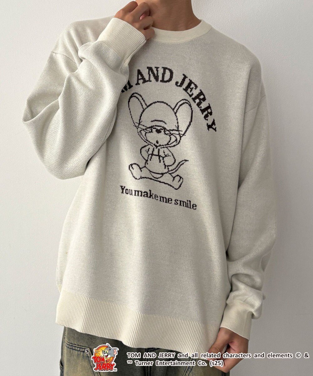 【ウィゴー/WEGO / MEN】のJERRY ジャガードニット インテリア・キッズ・メンズ・レディースファッション・服の通販 founy(ファニー) 　ファッション　Fashion　メンズファッション　Fashion for Men　トップス・カットソー　Cut & Sew Tops　ニット・セーター / 定番トップス　Knit Tops & Sweaters　秋　Autumn　カーゴパンツ　Cargo Pants, Utility Pants　キャラクター　Character, Licensed Characters　グラフィック　Graphic, Graphic Design　コーデュロイ　Corduroy, Cord Fabric　スマホ　Smartphone, Mobile Device　セーター　Sweater, Knitwear　デニム　Denim, Jeans Material　フロント　Front, Front Design　冬　Winter / This Winter　A/W・秋冬　Autumn/Winter　おすすめ　Recommended / Our Picks　オフホワイト|ID: prp329100004756823 ipo3291000000034410166