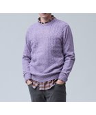 【ジェイ プレス/J.PRESS / MEN】のウール×カシミヤの上質素材【Cash Lamb s Wool】ケーブルクルーネック ニット_25年モデル パープル系|ID: prp329100004756825 ipo3291000000034410186