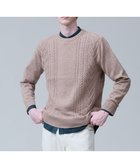 【ジェイ プレス/J.PRESS / MEN】のウール×カシミヤの上質素材【Cash Lamb s Wool】ケーブルクルーネック ニット_25年モデル ベージュ系|ID: prp329100004756825 ipo3291000000035606571