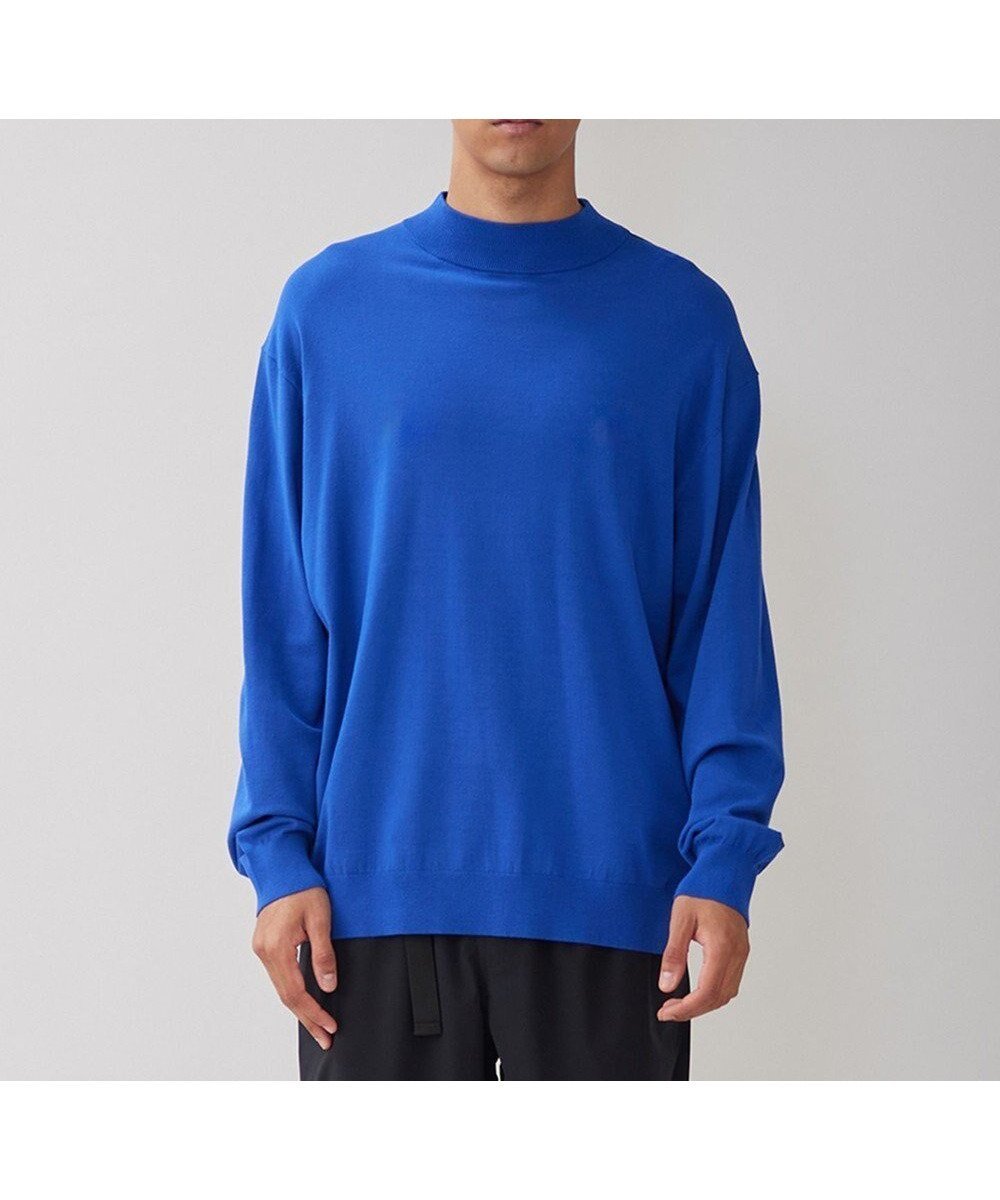 【アンフィーロ/UNFILO / MEN】のスタイリッシュ ハイネック ニット インテリア・キッズ・メンズ・レディースファッション・服の通販 founy(ファニー) 　ファッション　Fashion　メンズファッション　Fashion for Men　トップス・カットソー　Cut & Sew Tops　ニット・セーター / 定番トップス　Knit Tops & Sweaters　スタイリッシュ　Stylish, Fashionable　ストレッチ　Stretch, Stretchy Fabric　セーター　Sweater, Knitwear　ツイスト　Tweed, Tweed Fabric　ハイネック　High Neck, Mock Neck　リラックス　Relax, Relaxed Fit　抗菌　Antibacterial, Bacteria-Resistant　A/W・秋冬　Autumn/Winter　オリエンタル ブルー|ID: prp329100004756841 ipo3291000000034410393