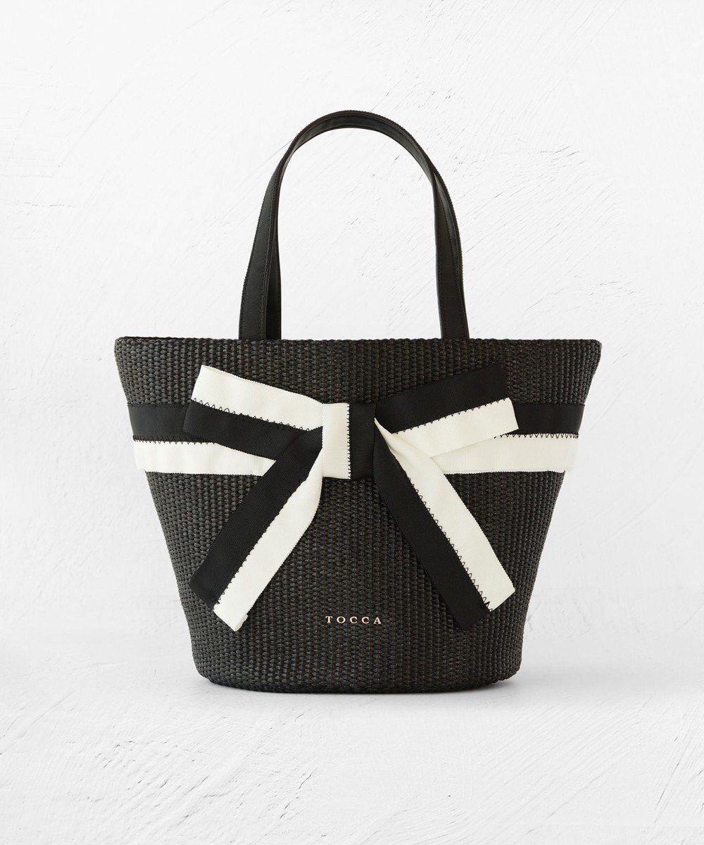 【トッカ/TOCCA】のBICOLOR RIBBON BASKET かごバッグ インテリア・キッズ・メンズ・レディースファッション・服の通販 founy(ファニー) 　ファッション　Fashion　レディースファッション　Fashion for Women　バッグ　Bags　2024年　2024　2024春夏・S/S　Spring/Summer 2024 SS24　コレクション　Collection, Seasonal Line　ダメージ　Distressed, Destroyed　ドローストリング　Drawstring, Pull Cord　フェミニン　Feminine, Girly　ポケット　Pocket, Pocket Detail　モダン　Modern, Contemporary　人気　Popular, Best Seller　夏　Summer　S/S・春夏　SS, Spring/Summer, Warm Season　財布　Wallet, Purse　ブラック|ID: prp329100004756907 ipo3291000000034411106