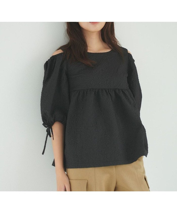 【フェルゥ/Feroux】の【洗える】フクレジャガードチュニック ブラウス インテリア・キッズ・メンズ・レディースファッション・服の通販 founy(ファニー) https://founy.com/ ファッション Fashion レディースファッション Fashion for Women トップス・カットソー Cut & Sew Tops シャツ・ブラウス・オフィスカジュアル Elegant Blouses & Button-Ups エアリー Airy Texture カーゴパンツ Cargo Pants, Utility Pants フェミニン Feminine, Girly 今季 This Season, Current Season 夏 Summer 春 Spring S/S・春夏 SS, Spring/Summer, Warm Season 洗える Machine Washable |ID: prp329100004756943 ipo3291000000034411470