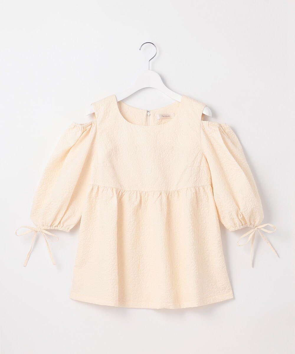 【フェルゥ/Feroux】の【洗える】フクレジャガードチュニック ブラウス インテリア・キッズ・メンズ・レディースファッション・服の通販 founy(ファニー) ファッション Fashion レディースファッション Fashion for Women トップス・カットソー Cut & Sew Tops シャツ・ブラウス・オフィスカジュアル Elegant Blouses & Button-Ups エアリー Airy Texture カーゴパンツ Cargo Pants, Utility Pants フェミニン Feminine, Girly 今季 This Season, Current Season 夏 Summer 春 Spring S/S・春夏 SS, Spring/Summer, Warm Season 洗える Machine Washable アイボリー系|ID: prp329100004756943 ipo3291000000034411477