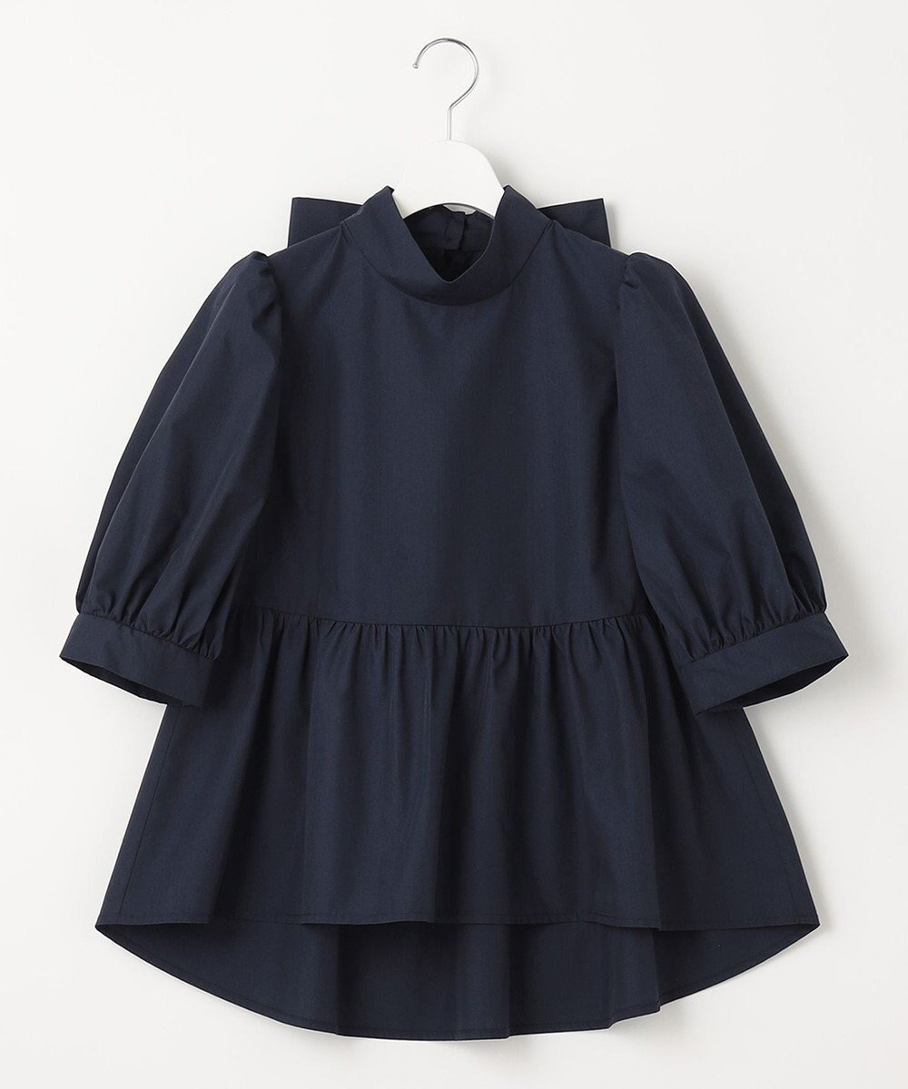 【フェルゥ/Feroux】の【新色追加・ONWARD CROSSET MAG掲載】バックリボンパフスリーブ ブラウス インテリア・キッズ・メンズ・レディースファッション・服の通販 founy(ファニー) 　ファッション　Fashion　レディースファッション　Fashion for Women　トップス・カットソー　Cut & Sew Tops　シャツ・ブラウス・オフィスカジュアル　Elegant Blouses & Button-Ups　ギャザー　Gathered, Ruffled　スリーブ　Sleeve, Long Sleeve / Short Sleeve　バランス　Balance, Style Balance　フラット　Flat, Flat Shoes　リボン　Ribbon, Bow　夏　Summer　春　Spring　S/S・春夏　SS, Spring/Summer, Warm Season　雑誌　Magazine, Fashion Magazine　ネイビー系|ID: prp329100004757876 ipo3291000000034424121