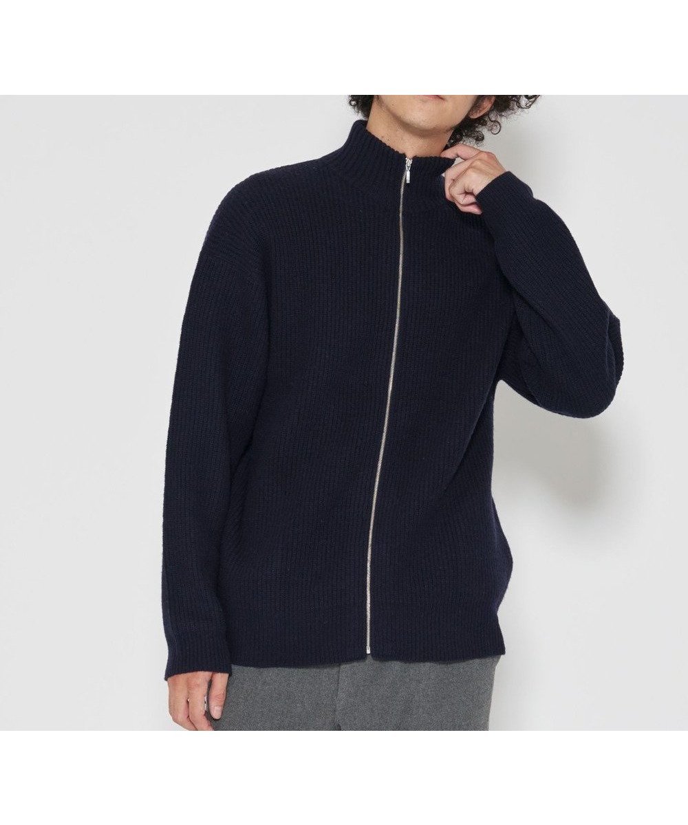 【ジェイプレスヨークストリート/J.PRESS YORK STREET】の【UNISEX】フルジップニット カーディガン インテリア・キッズ・メンズ・レディースファッション・服の通販 founy(ファニー) 　ファッション　Fashion　レディースファッション　Fashion for Women　トップス・カットソー　Cut & Sew Tops　ニット　Knit Tops & Sweaters　カーディガン・羽織り　Layered Style Cardigans　ユニセックス　Unisex, Genderless　なめらか　Smooth, Silky Texture　カーディガン　Cardigan, Knitwear　シンプル　Simple, Minimal　ボトム　Bottoms, Lower Wear　畦　Ribbed Knit　A/W・秋冬　Autumn/Winter　ネイビー系|ID: prp329100004757881 ipo3291000000034424168