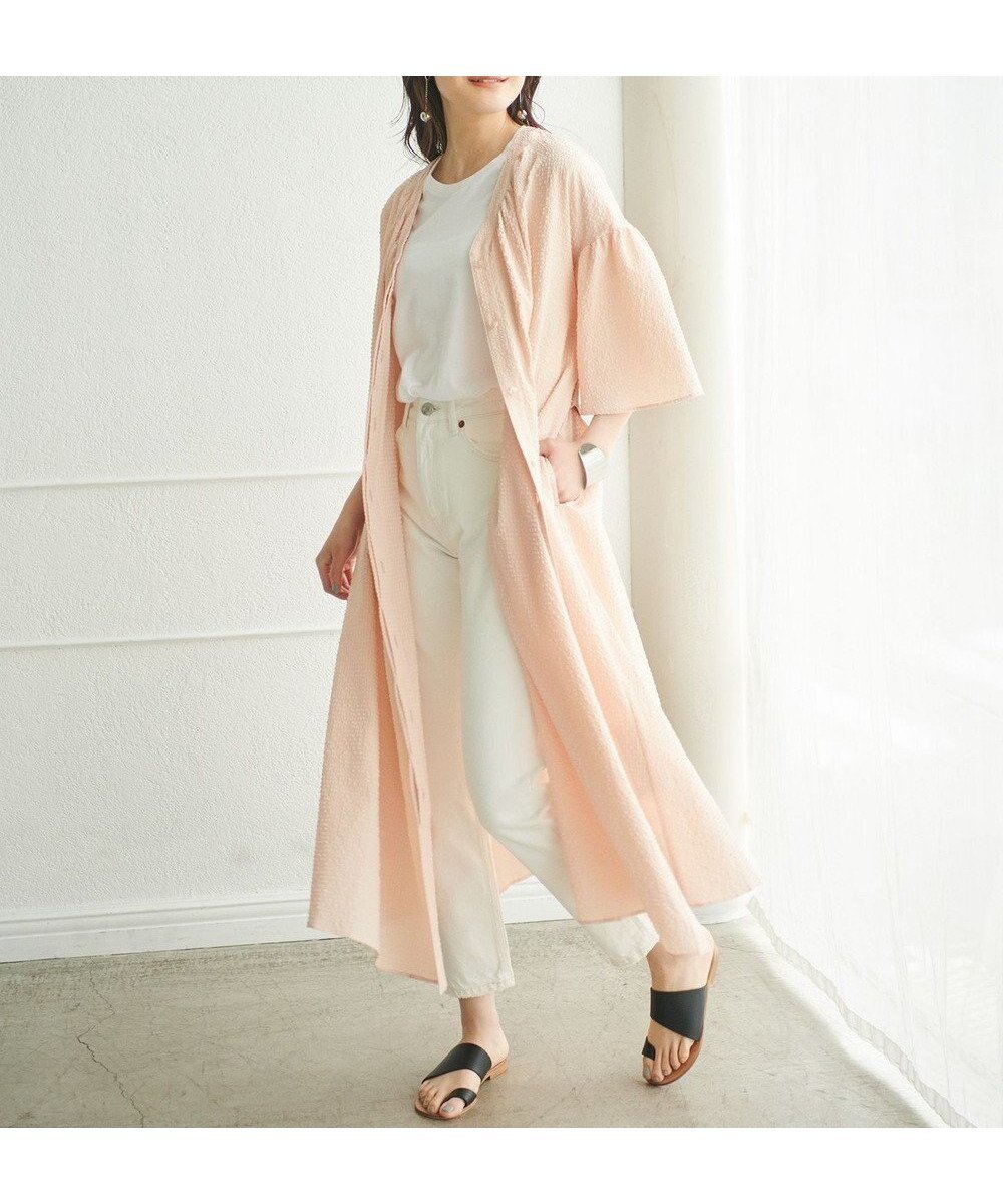 【ハッシュニュアンス/#Newans】の【優木まおみさんコラボ】Vネックガウンワンピース 人気、トレンドファッション・服の通販 founy(ファニー) 　ファッションモデル・俳優・女優　Models　女性　Women　優木まおみ　Yuki Maomi　ファッション　Fashion　レディースファッション　Fashion for Women　ワンピース　Dresses　エレガント 上品　Elegant　春　Spring　コラボ　Collaboration, Collab　シンプル　Simple, Minimal　スリーブ　Sleeve, Long Sleeve / Short Sleeve　雑誌　Magazine, Fashion Magazine　フレア　Flare, Flared　羽織　Haori, Light Jacket　楽ちん　Easy Fit, Comfortable　S/S・春夏　SS, Spring/Summer, Warm Season　新作・新入荷　New Arrivals / New In　夏　Summer　 other-1|ID: prp329100004757884 ipo3291000000034424202