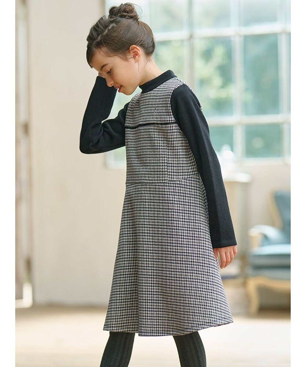 【組曲 / KIDS/KUMIKYOKU】の【110-140㎝】チェックジャガード ワンピース インテリア・キッズ・メンズ・レディースファッション・服の通販 founy(ファニー) ファッション Fashion キッズファッション Fashion for Kids ワンピース Dresses インナー Innerwear コンパクト Compact, Small Size チェック Check, Plaid, Tartan フレア Flare, Flared ヨーク Yoke, Yoke Design 冬 Winter / This Winter 夏 Summer 春 Spring S/S・春夏 SS, Spring/Summer, Warm Season ブラック系3|ID: prp329100004758030 ipo3291000000034424959