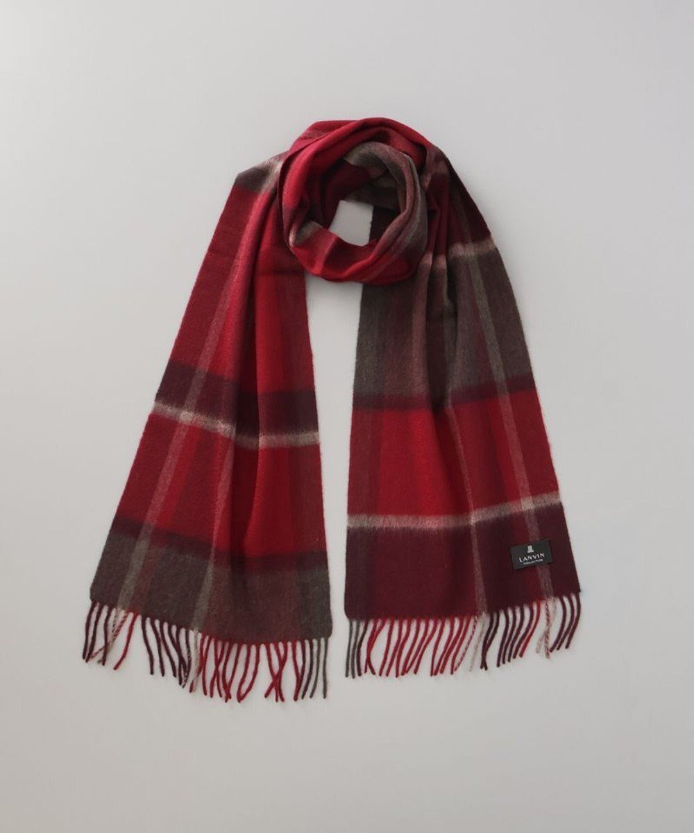 【オーロラ/AURORA / MEN】の【 LANVIN COLLECTION(ランバン コレクション) 】カシミヤ100%チェックマフラー(WASH) インテリア・キッズ・メンズ・レディースファッション・服の通販 founy(ファニー) ファッション Fashion メンズファッション Fashion for Men ギフト プレゼント Gift / Present コレクション Collection, Seasonal Line スヌード Snood, Infinity Scarf チェック Check, Plaid, Tartan マフラー Scarf, Muffler 人気 Popular, Best Seller 冬 Winter / This Winter 定番 Standard, Basic Item A/W・秋冬 Autumn/Winter レッド|ID: prp329100004758031 ipo3291000000034424963