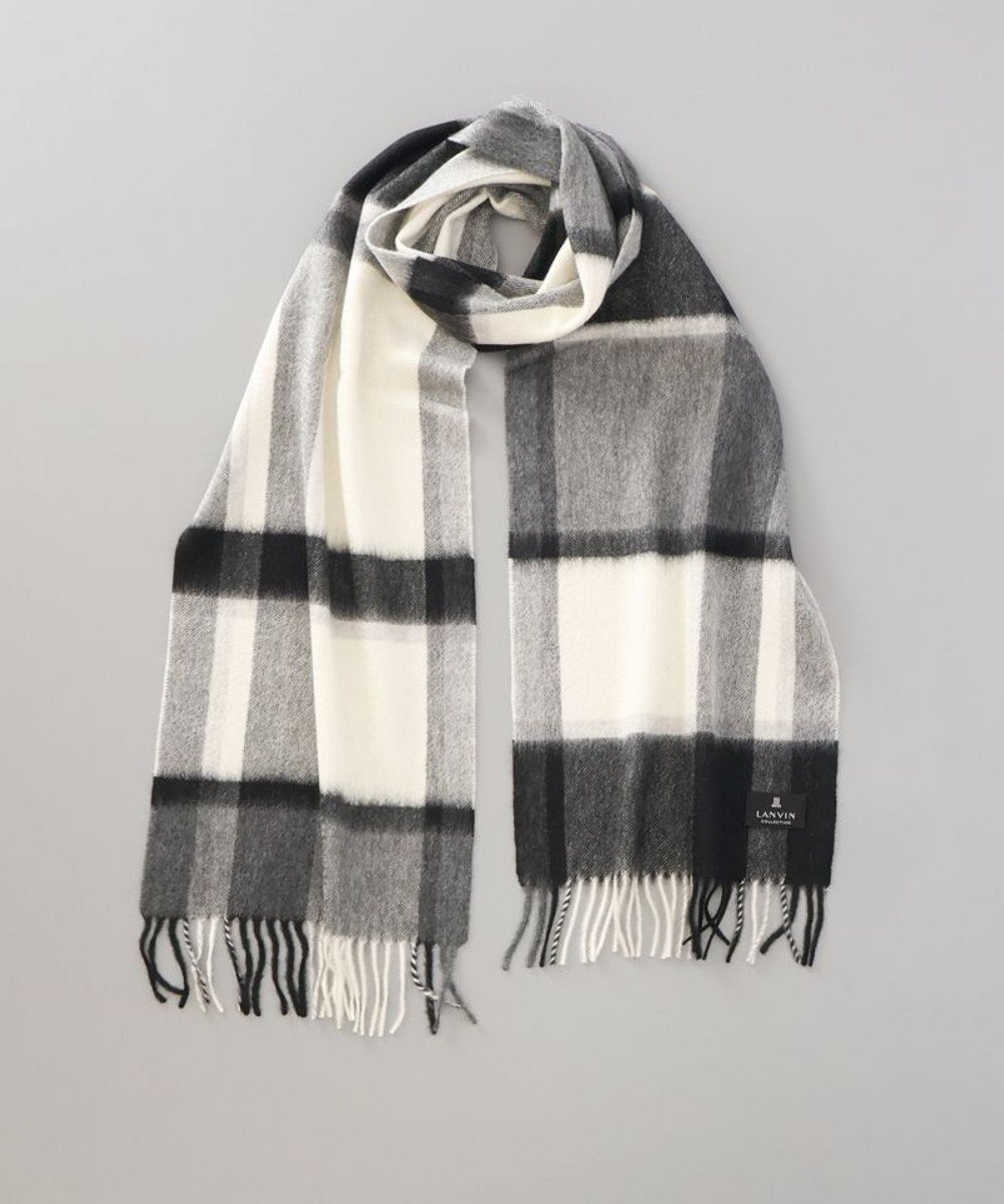 【オーロラ/AURORA / MEN】の【 LANVIN COLLECTION(ランバン コレクション) 】カシミヤ100%チェックマフラー(WASH) インテリア・キッズ・メンズ・レディースファッション・服の通販 founy(ファニー) ファッション Fashion メンズファッション Fashion for Men ギフト プレゼント Gift / Present コレクション Collection, Seasonal Line スヌード Snood, Infinity Scarf チェック Check, Plaid, Tartan マフラー Scarf, Muffler 人気 Popular, Best Seller 冬 Winter / This Winter 定番 Standard, Basic Item A/W・秋冬 Autumn/Winter ブラック|ID: prp329100004758031 ipo3291000000034424964