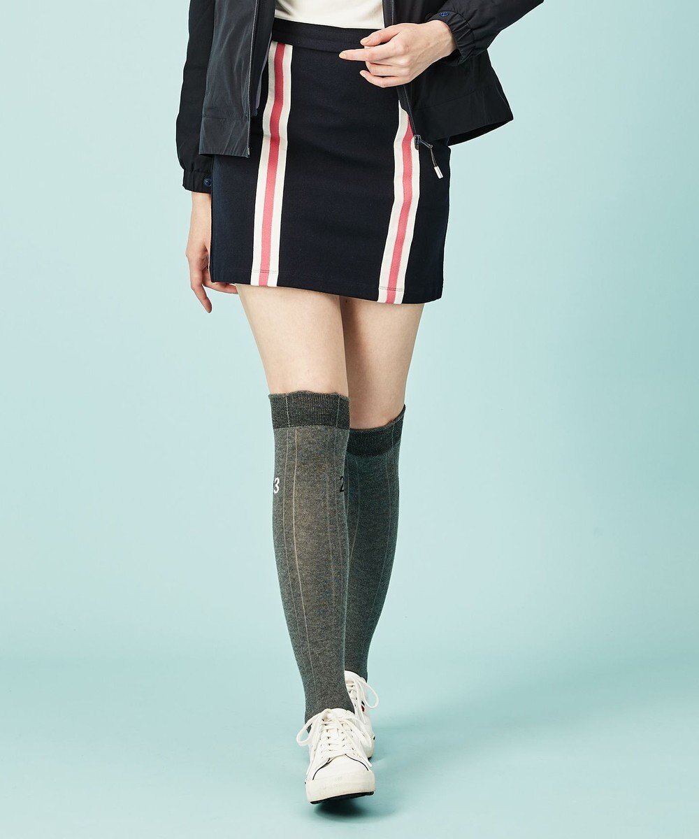 【23区 ゴルフ/NIJYUSANKU GOLF】の【WOMEN】ミラノリブ裏起毛 ライン スカート インテリア・キッズ・メンズ・レディースファッション・服の通販 founy(ファニー) ファッション Fashion レディースファッション Fashion for Women スカート Skirts ストレッチ Stretch, Stretchy Fabric スピンドル Spindle, Drawcord ポケット Pocket, Pocket Detail マフラー Scarf, Muffler ミラノリブ Milano Rib, Milano Stitch 切替 Switching, Contrast Panel 台形 A-Line, Trapezoid Shape A/W・秋冬 Autumn/Winter ネイビー系|ID: prp329100004758056 ipo3291000000034425124