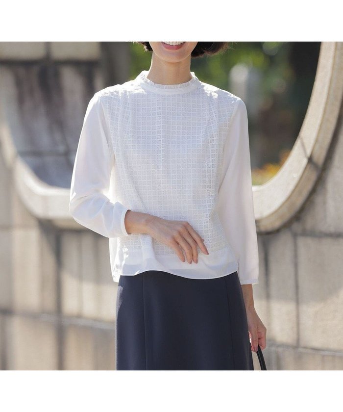 【ジェイ プレス/J.PRESS】のレースコンビ カットソー インテリア・キッズ・メンズ・レディースファッション・服の通販 founy(ファニー) https://founy.com/ ファッション Fashion レディースファッション Fashion for Women トップス・カットソー Cut & Sew Tops シャツ・ブラウス・オフィスカジュアル Elegant Blouses & Button-Ups ロングTシャツ・Tシャツ Longline T-Shirts & Tees カットソー・ベーシックTシャツ Cut-and-Sewn Tops / Stretch Tees & Basics とろみ Fluid, Flowy Fabric インナー Innerwear エレガント 上品 Elegant カットソー Cut and Sewn Top コンビ Combo, Combination Style ジャケット Jacket, Outerwear セレモニー Ceremony チェック Check, Plaid, Tartan バランス Balance, Style Balance フリル Frill, Ruffle レース Lace, Lace Fabric 夏 Summer S/S・春夏 SS, Spring/Summer, Warm Season A/W・秋冬 Autumn/Winter |ID: prp329100004758077 ipo3291000000035695771