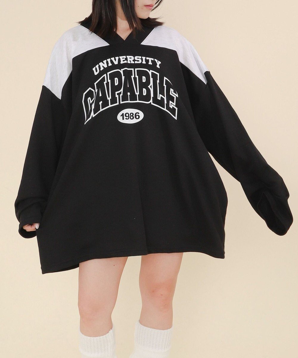 【ウィゴー/WEGO】のバイカラースポーツスウェット インテリア・キッズ・メンズ・レディースファッション・服の通販 founy(ファニー) 　ファッション　Fashion　レディースファッション　Fashion for Women　トップス・カットソー　Cut & Sew Tops　レディースパーカー・カジュアルフーディー　Casual Hoodies & Sweatshirts　スウェット・クルーネックトップス　Sweatshirts & Crewnecks / Relaxed Fit Sweat Tops　スポーツウェア　Functional & Stylish Sportswear　スポーツ トップス　Athletic Tops / Workout Tops / Training Shirts　春　Spring　秋　Autumn　スウェット / スエット　Sweatshirt, Sweatwear　スニーカー　Sneakers, Trainers　スマホ　Smartphone, Mobile Device　スリーブ　Sleeve, Long Sleeve / Short Sleeve　デニム　Denim, Jeans Material　トレンド　Trend, Trending Now　定番　Standard, Basic Item　プリーツ　Pleats, Pleated　冬　Winter / This Winter　A/W・秋冬　Autumn/Winter　新作・新入荷　New Arrivals / New In　夏　Summer　ブラック|ID: prp329100004758080 ipo3291000000034425202